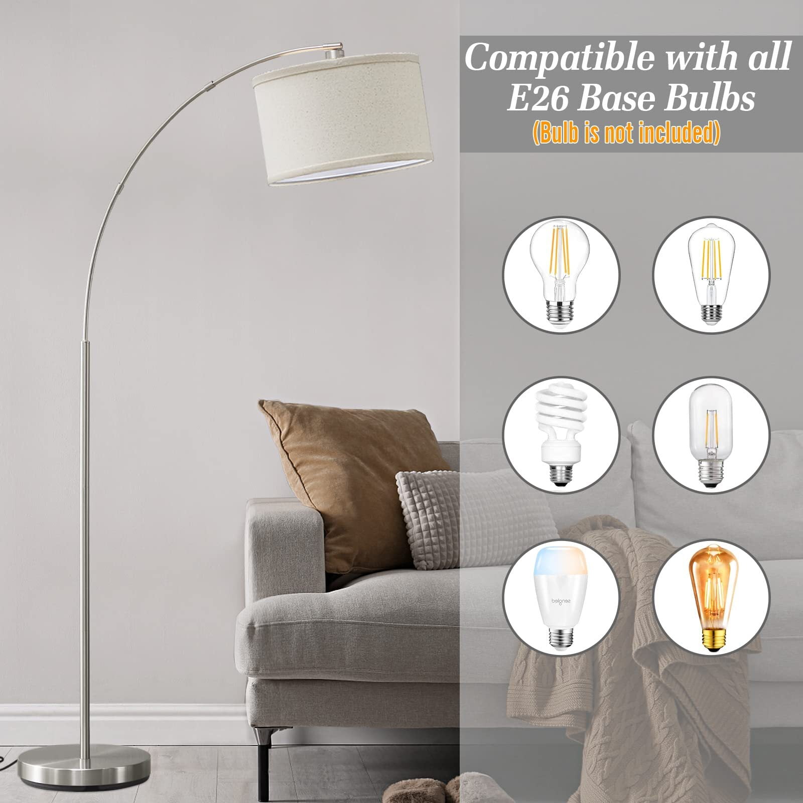 Silver arc floor lamp deals