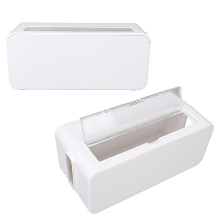 

2024 Power Socket Storage Box Safe Dustproof Socket Wire Organizer Plastic Box for Home MediumWhite