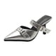 thumbnail image 1 of Women's Fashion Heeled Sandals Pointed Closed Toe Slip on Dress Shoes with Buckles for Party Wedding, 1 of 5