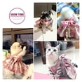 thumbnail image 3 of Conjunto de vestido para perros Petcare Plaid con pajarita y correa de arnés para niños pequeños, 3 of 8