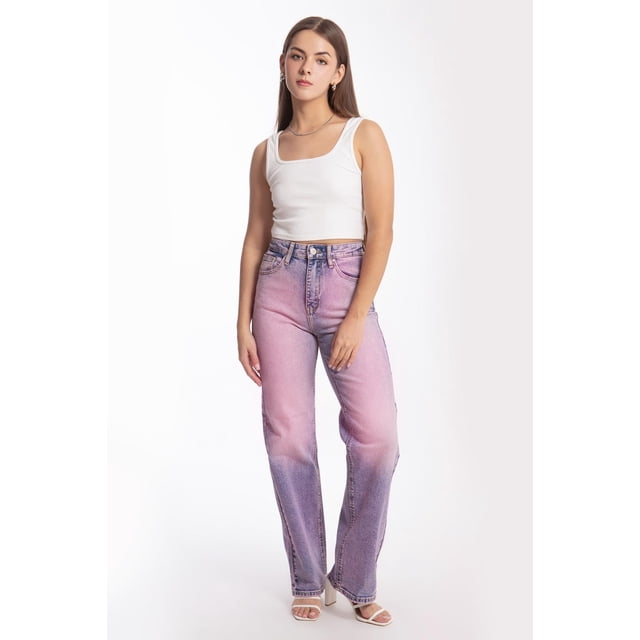 Jeans Wide Leg degradado /Juvenil, 6619 (Rosa /Morado) rosa 1