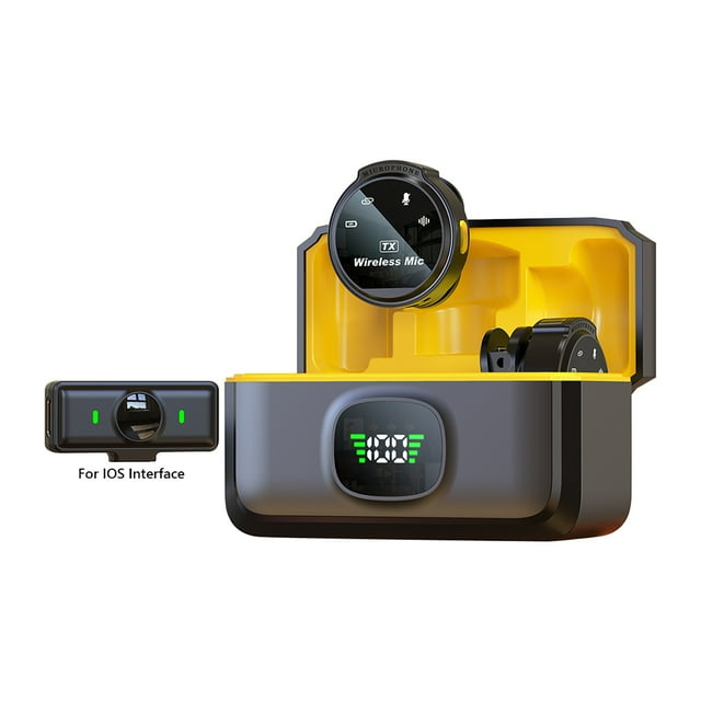 Micón solapa Rófono inalámbrico USB-C /para la interfaz Lavalier Canceling ruido con clip magnético 164 pies Batería 50h para Type-C Smartphone