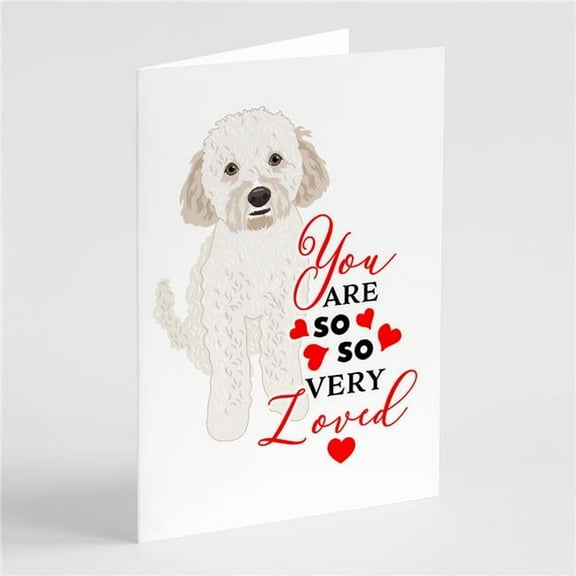 Doodle Cream #4 so Loved Greeting Cards and Envelopes Pack of 8 7 in x 5 in