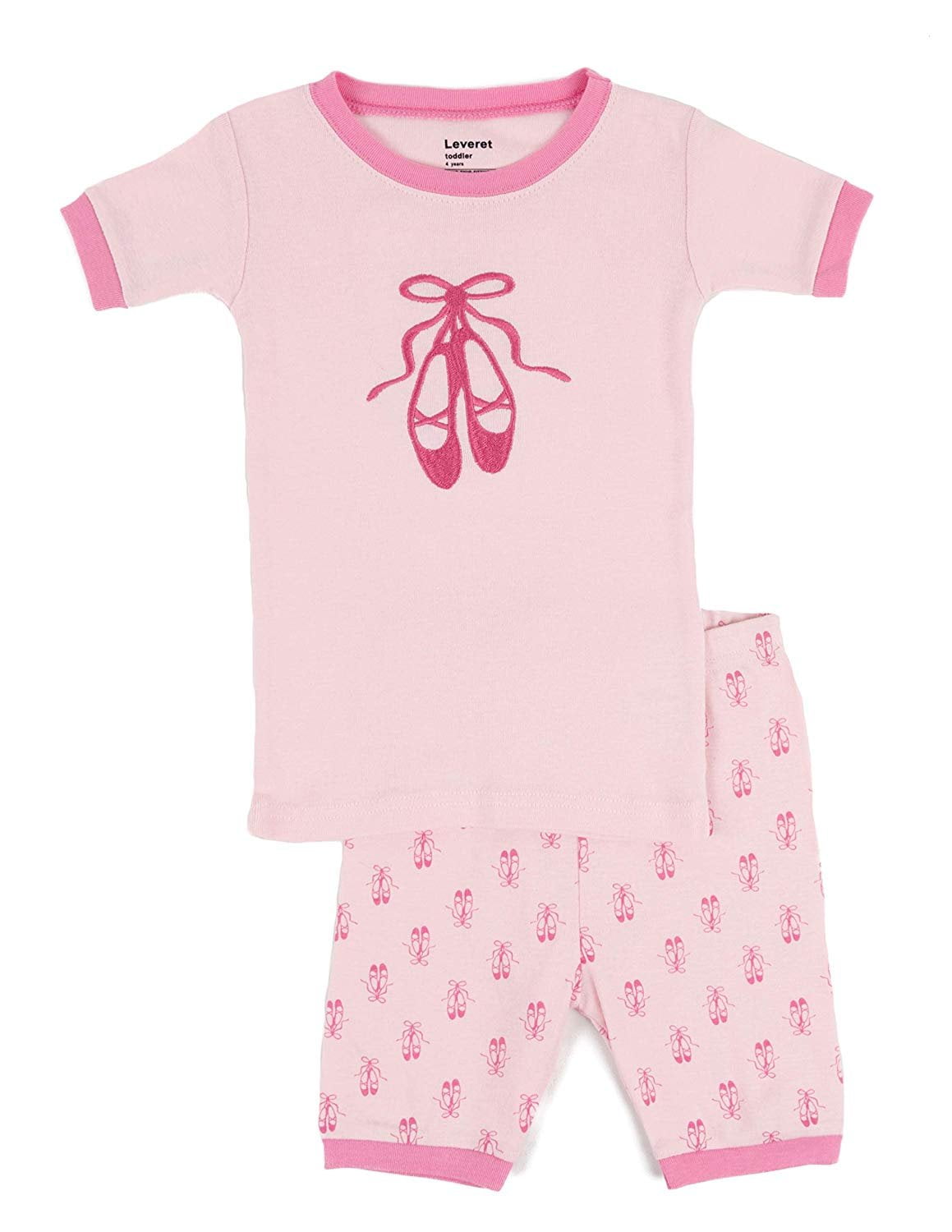 Leveret Kids Two Piece Cotton Short Pajamas Ballerina 4 Year