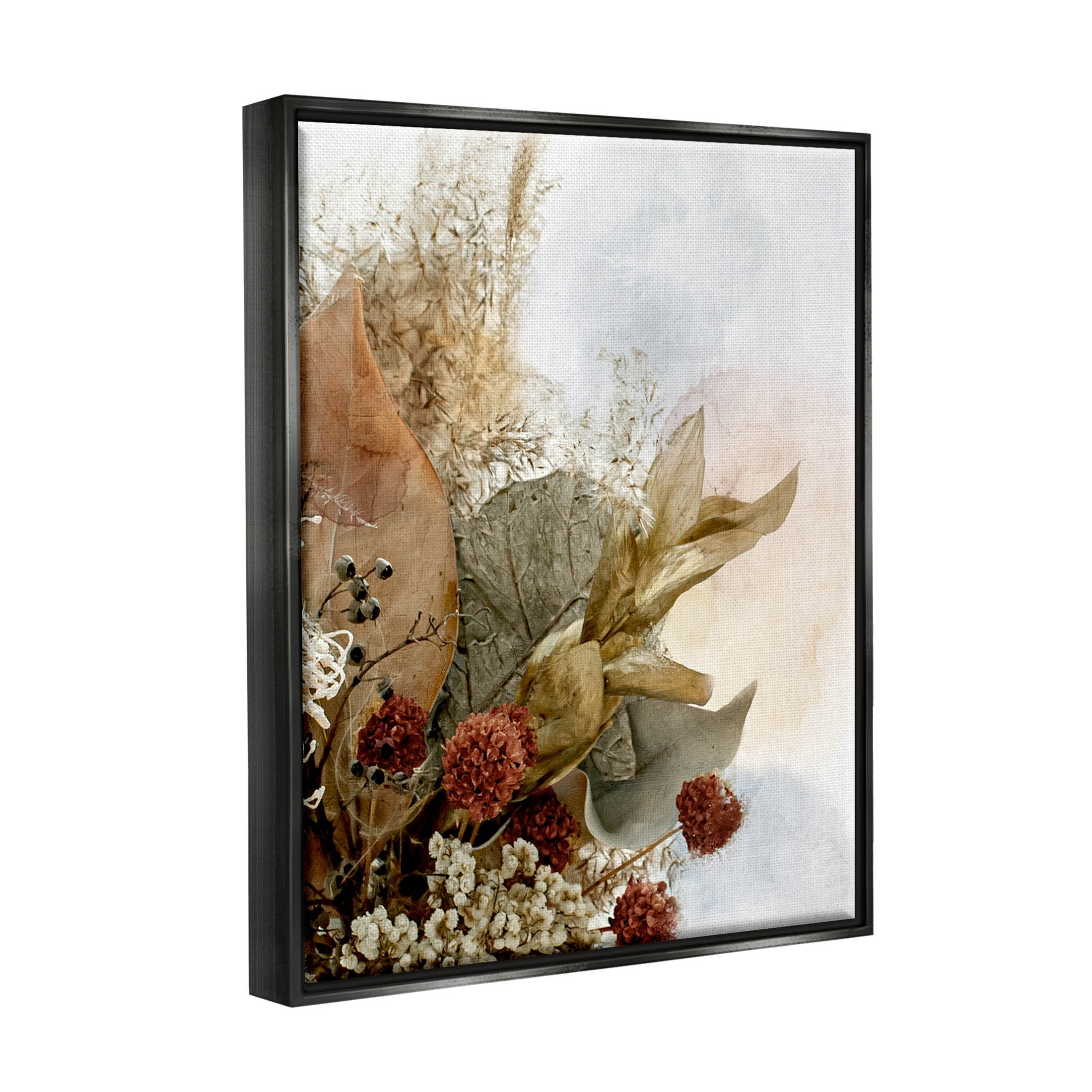 Vintage Herbal Arrangement Botanical & Floral Graphic Art Jet Black Framed Art Print Wall Art