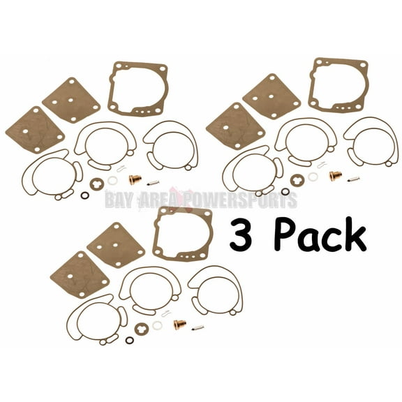 Johnson Evinrude Triple Carburetor Carb Rebuild Kit V6 60 Degree 105 150 175 HP