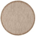 thumbnail image 2 of SAFAVIEH Beach House Maryam Bordered Indoor/Outdoor Area Rug, Brown/Ivory, 6'7" x 6'7" Round, 2 of 9