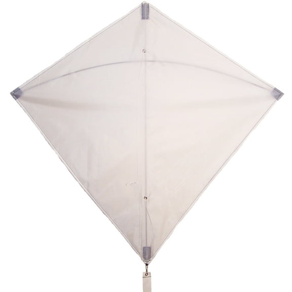 In the Breeze 2995 — White 30 Inch Diamond Kite - Single Line - Ripstop Fabric - Includes Kite Line and Bag - Entry Level Kite