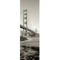 thumbnail image 2 of Blaustein, Alan 11x24 Black Ornate Wood Framed with Double Matting Museum Art Print Titled - Golden Gate Bridge Pano - 2, 2 of 4