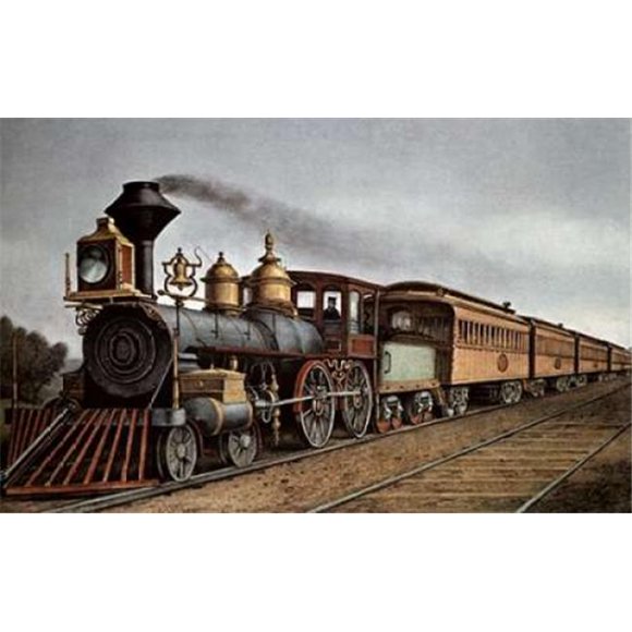 Bentley Global Arts PDX277221SMALL Through Express Poster Print by Currier & Ives, 12 x 18 - Small