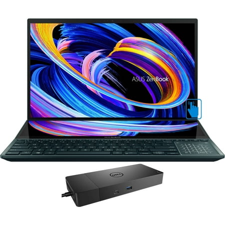ASUS Zenbook Pro Duo 15 OLED Home & Business Laptop (Intel i9-12900H 14-Core, 15.6" 60Hz Touch 4K Ultra HD (3840x2160), GeForce RTX 3060, Win 11 Pro) with Thunderbolt Dock WD19TBS