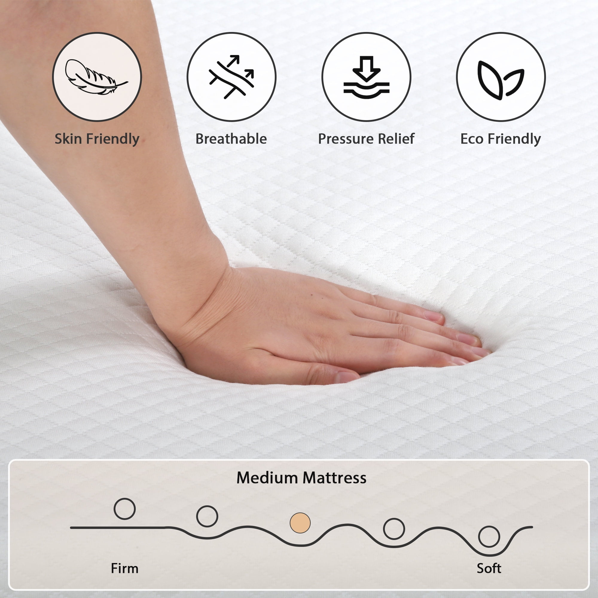 CL.HPAHKL Full Size Mattress, 6 inch Gel Memory Foam Mattress in a Box, Medium Firm, CertiPUR-US