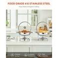 thumbnail image 4 of Wilprep Chafing Dish Buffet Set 2 Pack 5qt Stainless Steel Food Warmers with Glass Lid, 4 of 14