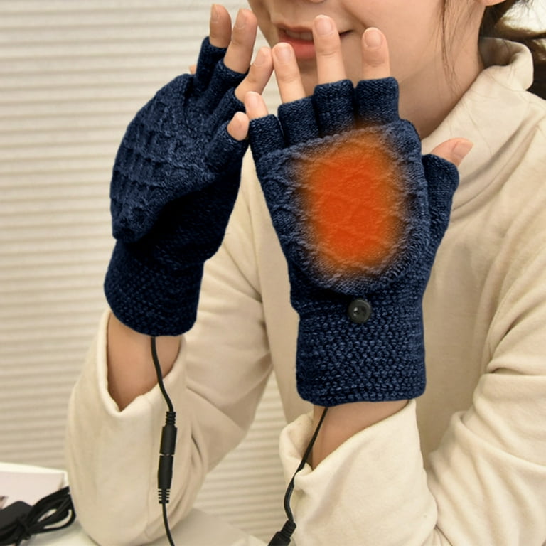 DcGZvy Womens and Mens Electric Heating Gloves USB Heated Gloves