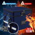 thumbnail image 3 of Caja de documentos ignífuga ETRONIK de 2 capas con candado azul 39 x 35 x 31 cm, 3 of 7