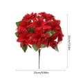 thumbnail image 3 of Glitter Poinsettia Artificial Christmas Flowers Bouquet Arrangement for Home Table Centerpiece Holiday Party Wedding Vase Decor, 3 of 6