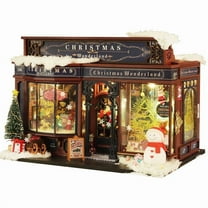 DIY Christmas Wonderland Toy Model House 3D Wooden Puzzle Dollhouse for Gift