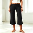 thumbnail image 4 of Lmueinov Capri Leggings for Women Plus Size Fold Over Waist Wide Leg Stretchy Yoga Pants High Waist Athletic Trousers for Gym Workout Daily Casual Wear, 4 of 8