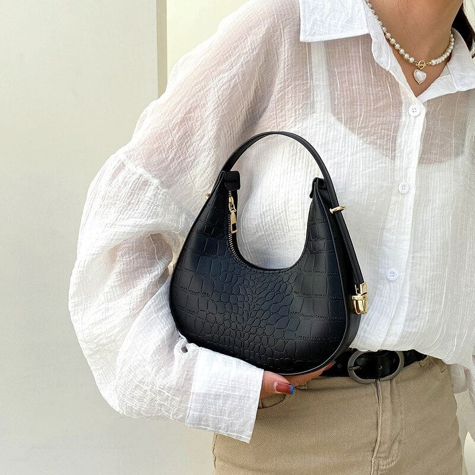 CoCopeanut Fashion Round Shaped Crossbody Bags Women Alligator Pattern PU  Leather Shoulder Messenger Bag Small Circle Phone Purse Handbag