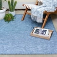 thumbnail image 2 of Unique Loom Outdoor Solid Heathered Rug 8' x 8' Square Navy Blue/Light Blue, 2 of 2