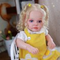 thumbnail image 2 of Reborn Baby Dolls 24'' Blue Eyes Soft Body with Silicone Limbs Christmas Birthday Gift Sets for 3+ Years Children, 2 of 7