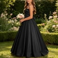 thumbnail image 6 of Shihyeh Girls Strapless Satin Ball Gown With Bow Flower Girl Dress For Wedding Bridesmaid Pageant Birthday Party Floor Length A-Line Dress For Kids Teens, 6 of 9
