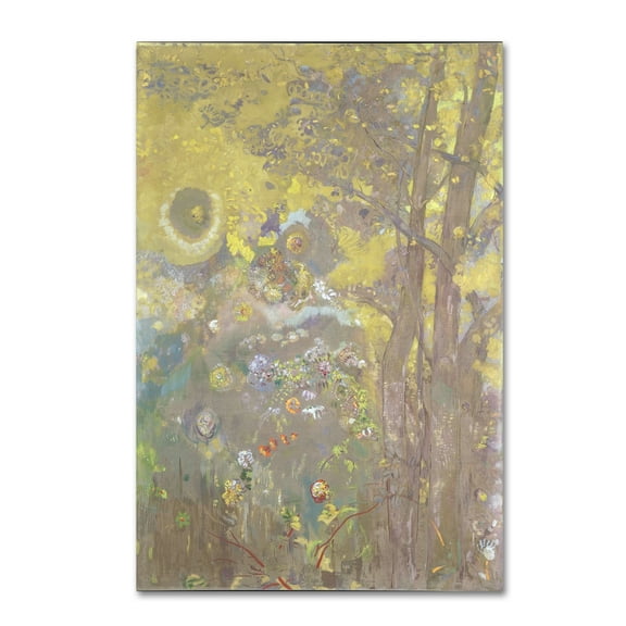 Odilon Redon 'Trees On A Yellow Background' Canvas Art