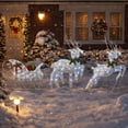 thumbnail image 6 of Outdoor 4 Reindeer n Sleigh Christmas Decoration, 100 LEDs, Cool White, 6 of 7