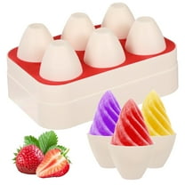 Silicone Popsicle Molds, Cone Shape Ice Pop Mold, 6 Compartment Ice Cream Maker with 6 Popsicle Sticks, Red