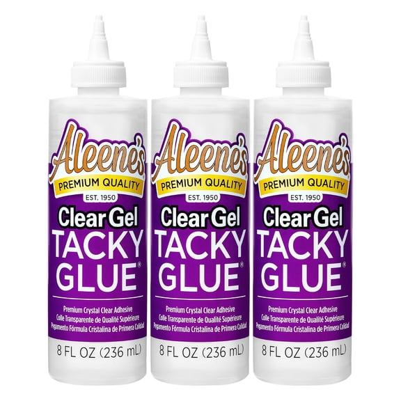 Aleene's Clear Gel Tacky Glue for Crafts, Applies and Dries Clear, 8 fl oz 3 Pack