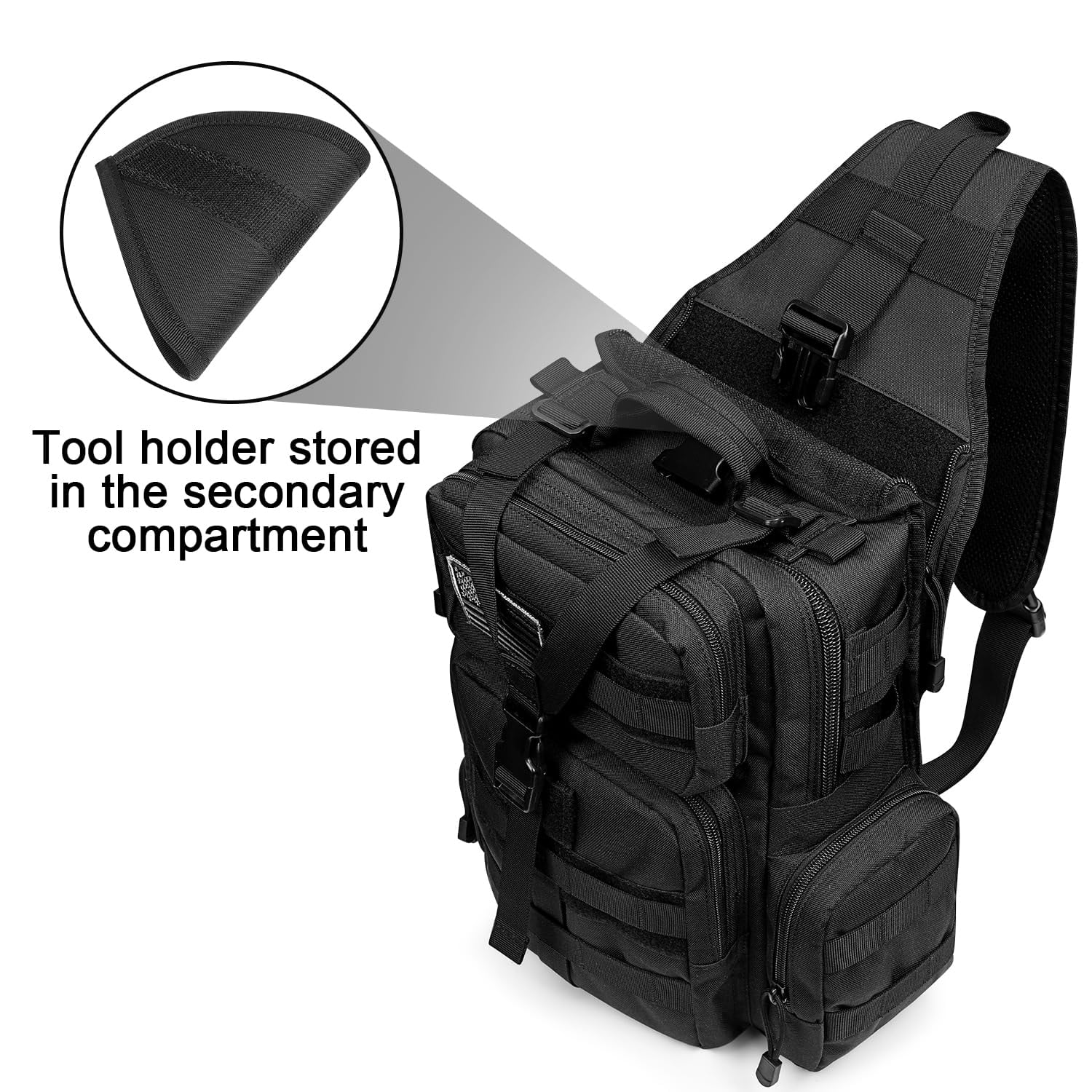 G4Free Outdoor Sling Bag Crossbody Backpack with Adjustable Holder, Durable Shoulder Daypack for Men