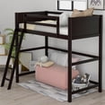 thumbnail image 3 of Loft Bed with Removable Ladder and Safety Guardrails,Twin Size Loft Bed Frame with Solid Wood Slats Support and Large Underbed Space for Kids Teens Adults,No Box Spring Needed, Espresso, 3 of 7