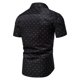 thumbnail image 3 of Camisa casual de manga corta con botones y solapa con estampado delgado para hombre Pompotops  oipoqjl43310, 3 of 8