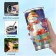 thumbnail image 6 of SKYSONIC Christmas Snowman Tumbler Stainless Steel Double Wall Vacuum Reusable Insulated Mug with Straw and Built-in Coaste for Cold and Hot Beverages, 12oz, 6 of 7