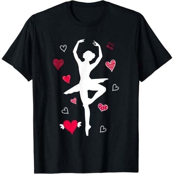 Exquisite and comfortable-En Pointe Ballet Dancing Ballerina Girls Women Hearts Ballet T-Shirt