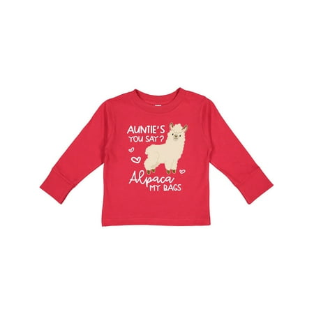 

Inktastic Auntie s You Say Alpaca My Bags Gift Toddler Boy or Toddler Girl Long Sleeve T-Shirt