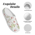 thumbnail image 5 of Daiia Roses Flowers Print Women’s Fuzzy Slippers Memory Foam Lightweight House Shoes Cozy Loafer Flannel House Shoes-35/36, 5 of 7