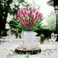 thumbnail image 4 of Zukuco 4 Bundles Tulips Artificial Flowers, Outdoor Artificial Tulip Faux Plastic Greenery Shrubs Plants UV Resistant for Home Outside Garden Porch Window Decor, Purple, 4 of 6