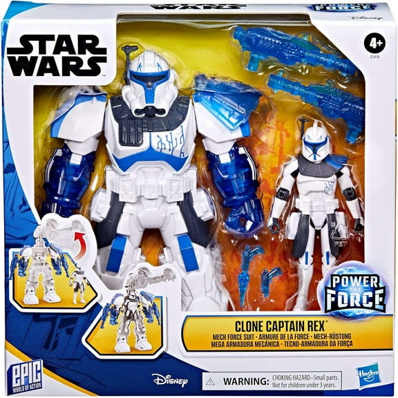 Star Wars Power the Force Clone Captain Rex with Mech Force Suit Action Figure