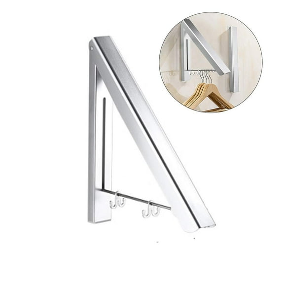 Amerteer Retractable Clothes Rack - Wall Mounted Folding Clothes Hanger Drying Rack for Laundry Room Closet Storage Organization, Aluminum, Easy Installation
