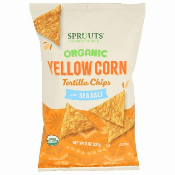 SPTs Organic Sea Salt Yellow Corn Chips 8 oz - Pack of 2