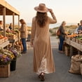 thumbnail image 7 of Women Fall Winter Velvet Scoop Crew Round Neck Maxi Dress Long Sleeve Loose Shift Solid Chic Elegant Casual Everyday Dress S, 7 of 7