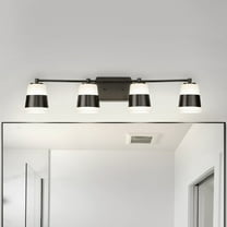 Luxury Modern Bath Light, Small Size: 7''H x 6.75''W, with Mid Century Modern Style Elements, Matte Black Finish, UHP4651 from the Rheine Collection by Urban Ambiance