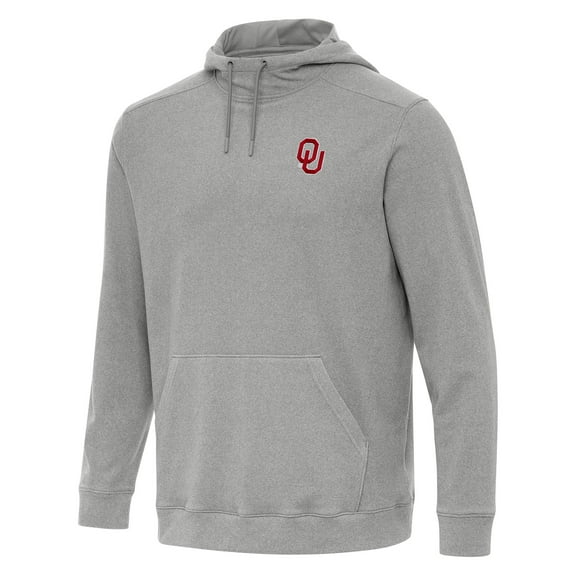 Men's Antigua Heather Gray Oklahoma Sooners Cloud Pullover Hoodie