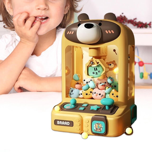 Máquina de para , mini máquinas expendedoras Arcade Candy Capsule Claw Game Prizes Toy, pequeños juguetes electrónicos para el hogar, , Osa Oso