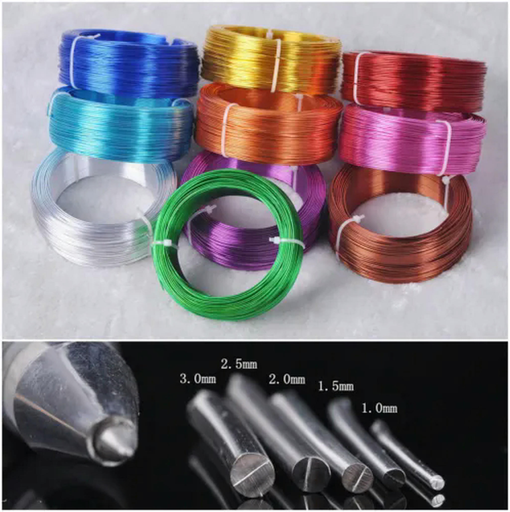 U8MO 1/1.5/2/2.5/3mm Soft Metal Aluminium Craft Beading Wire Cord Wholesale DIY-2mm-Aqua Gold