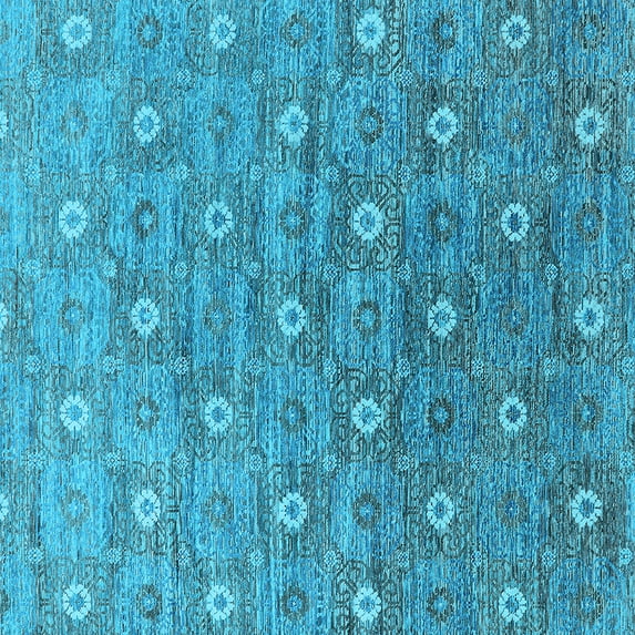 Ahgly Company Indoor Square Oriental Light Blue Industrial Area Rugs, 5' Square