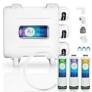 Angle View: SimPure Under Sink Water Filter, 3 Stage Filtration - PP UF CTO - 99.9% Removal, QU3, White
