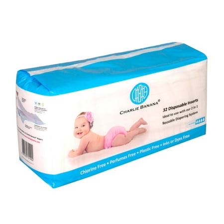 Charlie Banana Disposable Diaper Inserts - 32 (Best Cloth Diaper Inserts)