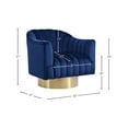 thumbnail image 3 of Meridian Furniture Farrah Navy Velvet Swivel Accent Chair, 3 of 5